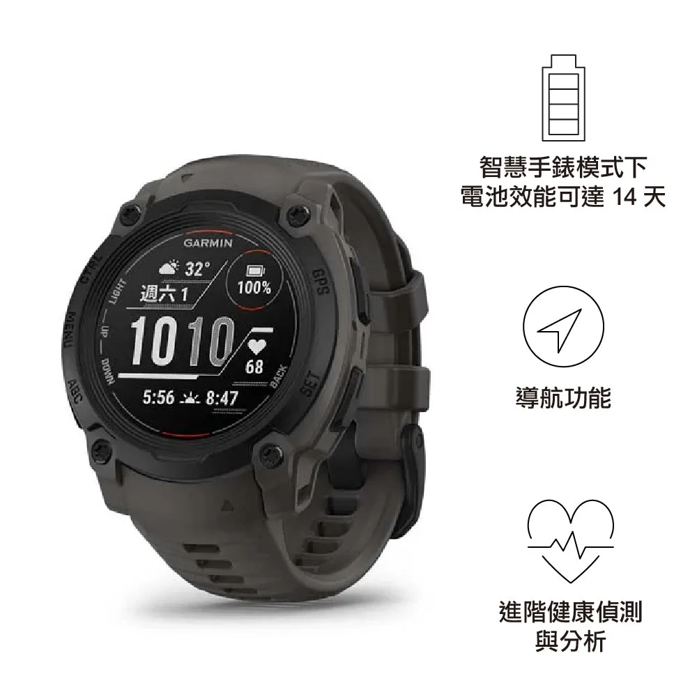 【預售九折，最快一至六星期左右有貨 PreSale 10% off. Earliest arrival around 1-6 weeks】全方位戶外進階GPS智慧腕錶 Instinct E 40mm Black with Charcoal Silicone