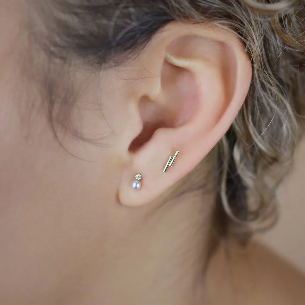 10k Solid Gold Double Bar Studs