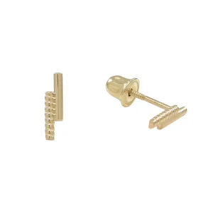 10k Solid Gold Double Bar Studs