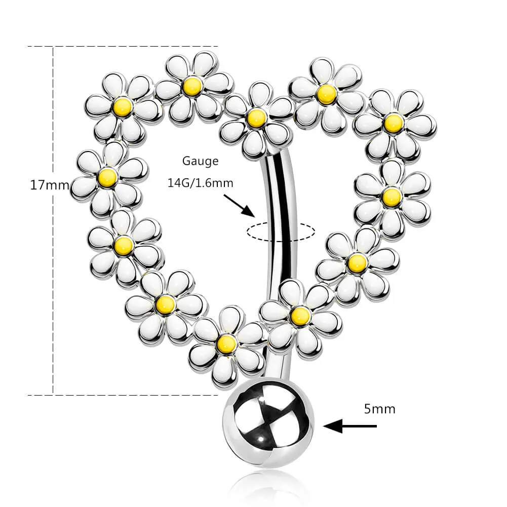 14G Daisy Design Belly Button Ring