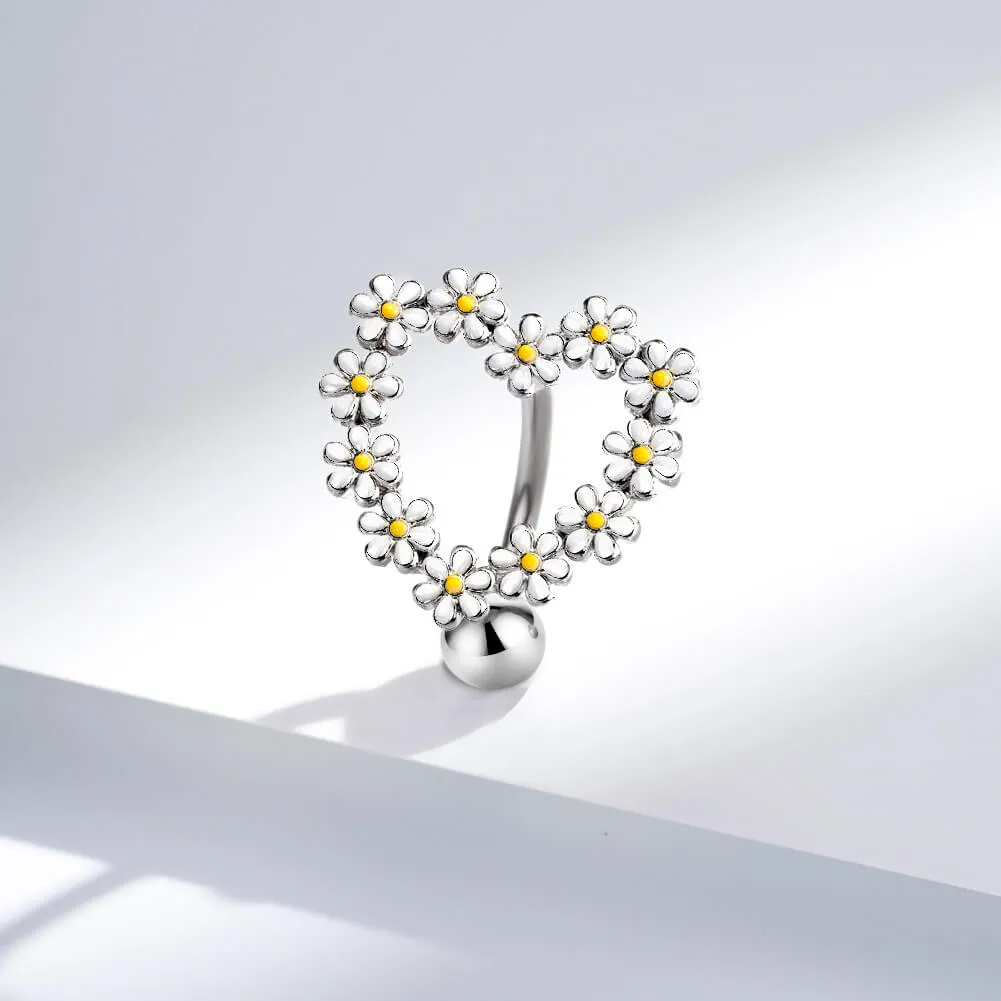 14G Daisy Design Belly Button Ring