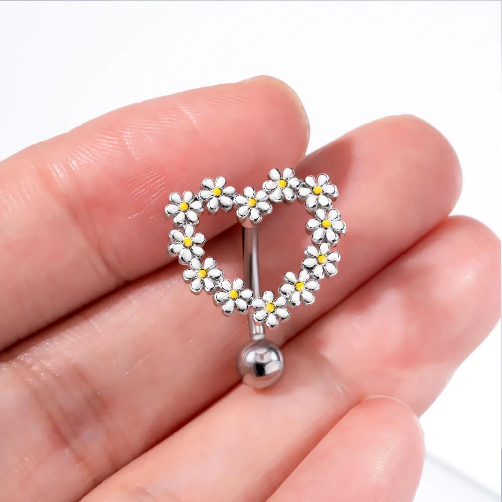 14G Daisy Design Belly Button Ring
