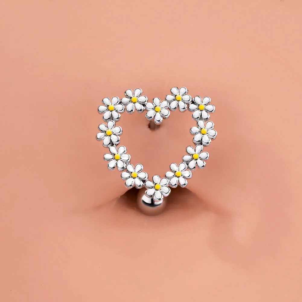 14G Daisy Design Belly Button Ring