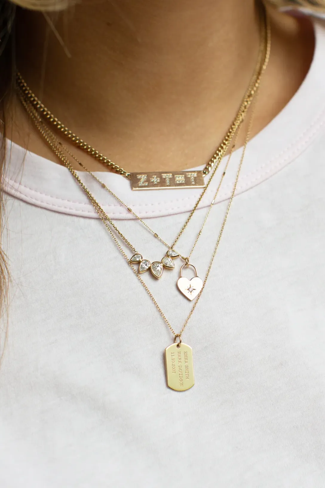 14k Diamond Heart Padlock Necklace