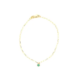 14K Gold Birthstone Charm Bracelet