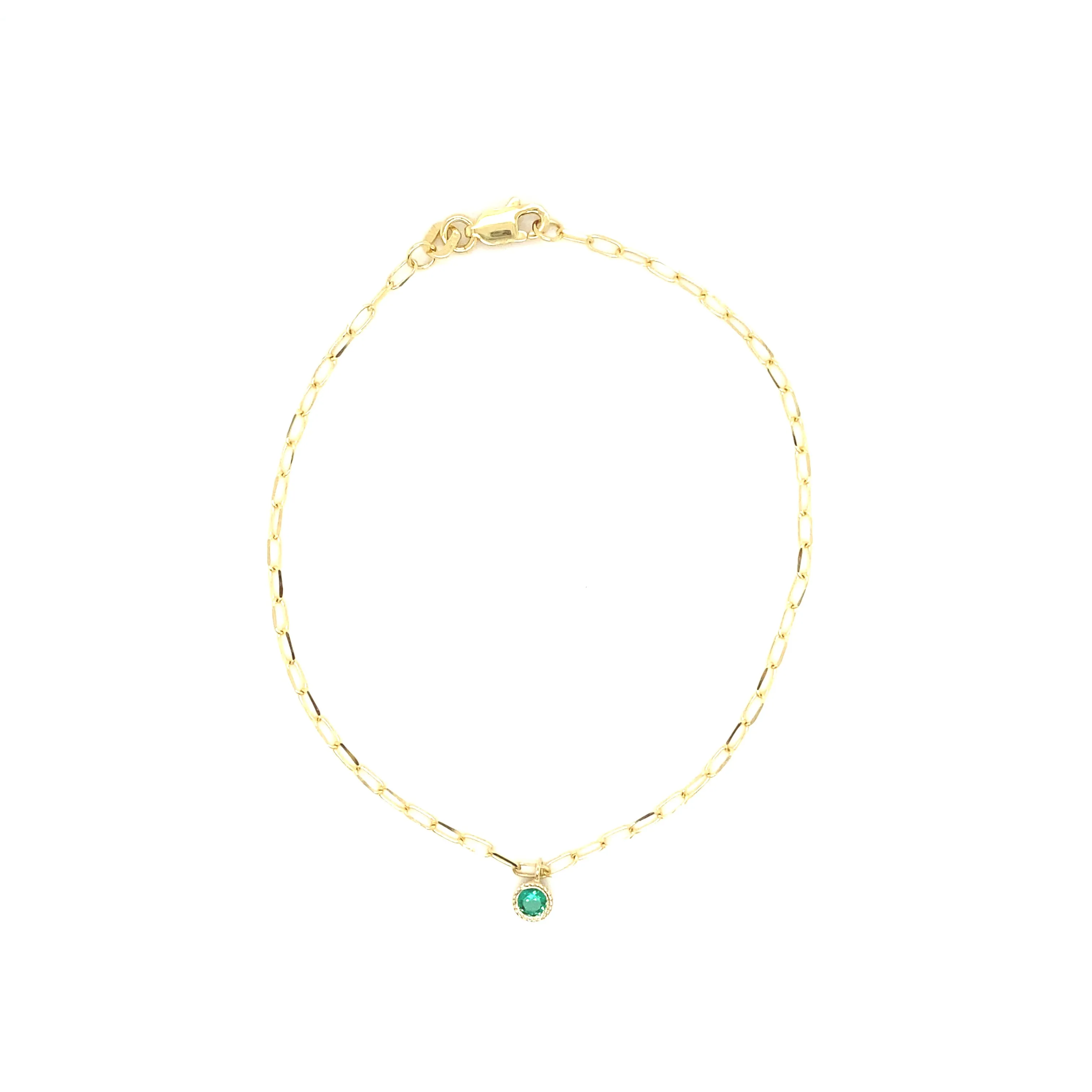 14K Gold Birthstone Charm Bracelet