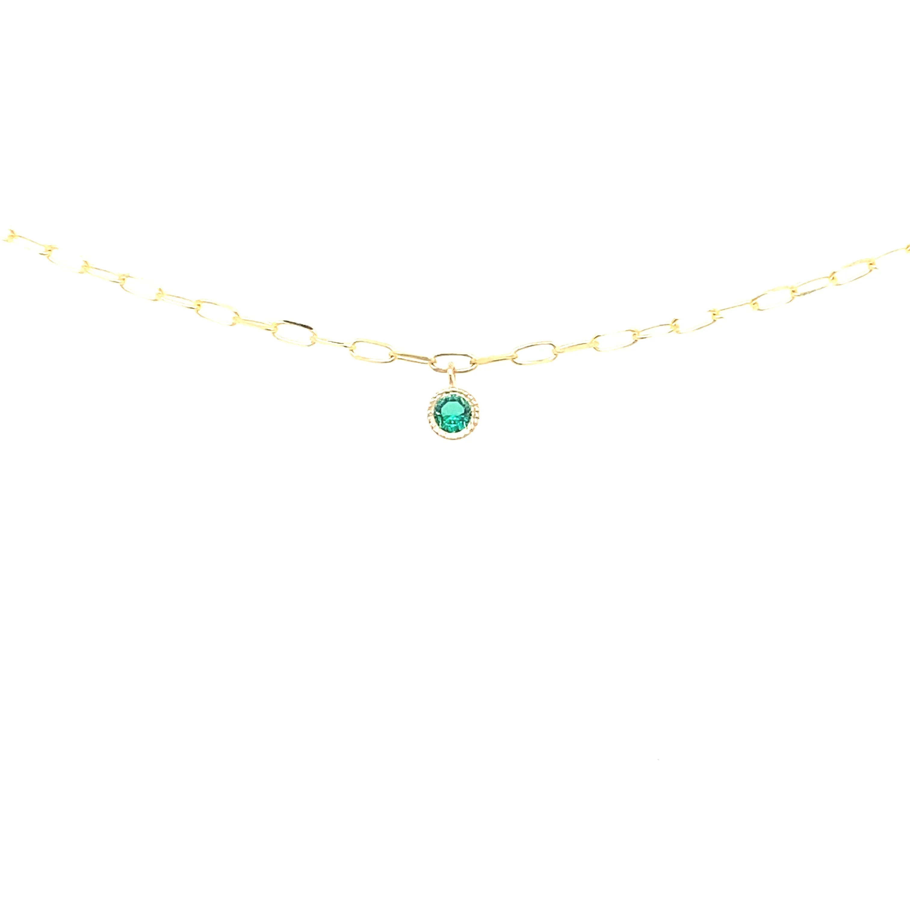 14K Gold Birthstone Charm Bracelet