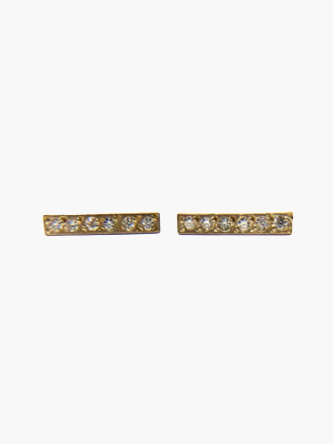 14K MEDIUM PAVE BAR EARRINGS