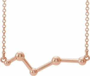 14K Rose Gold Constellation Bar 18" Necklace