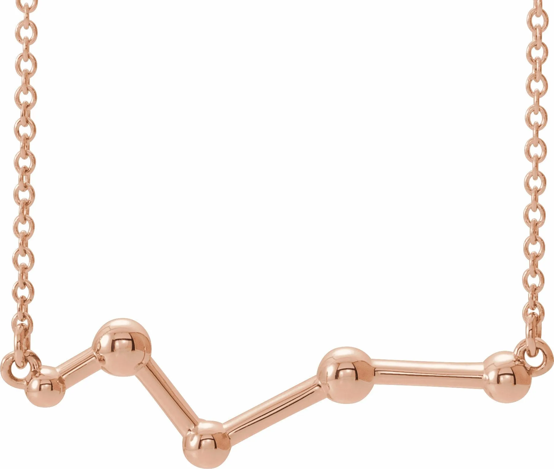 14K Rose Gold Constellation Bar 18" Necklace