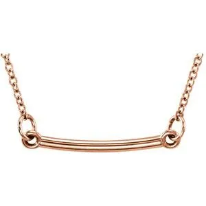 14K Rose Tiny Posh® Bar 16-18" Necklace