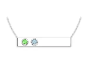 14K Two Stone Bar Necklace