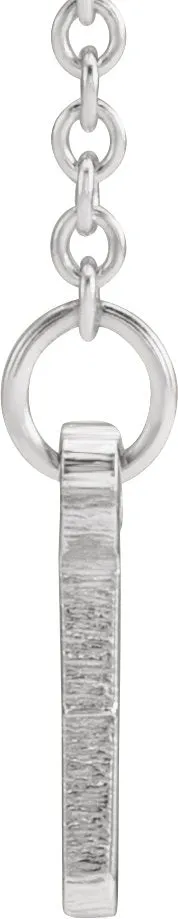 14K White Gold Bar 19.5" Necklace