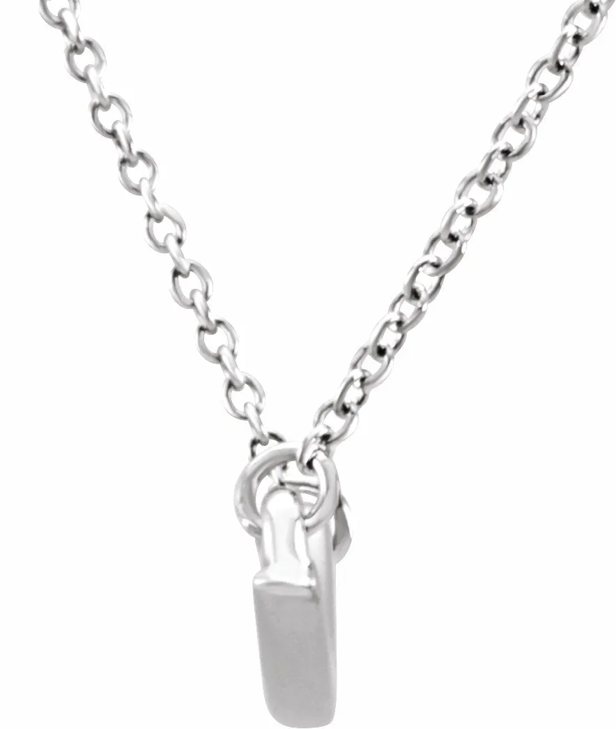 14K White Gold Curvilinear Bar 17.5" Necklace