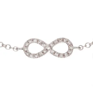 14k White Gold Diamond Infinity Bracelet