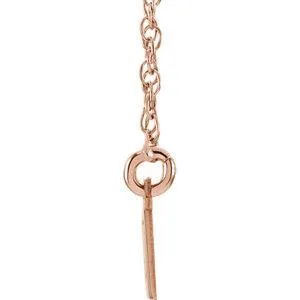 14K White Gold Roman Date Necklace