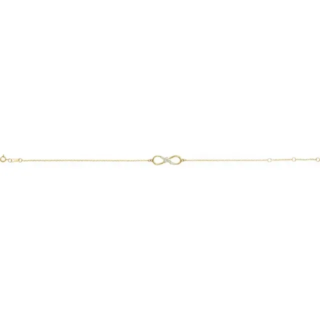 14K Yellow 1/8 CTW Diamond Infinity 6 1/2-7 1/2" Bracelet