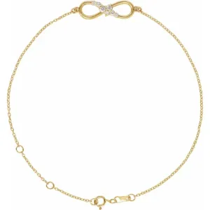 14K Yellow 1/8 CTW Diamond Infinity 6 1/2-7 1/2" Bracelet