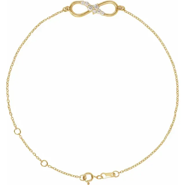 14K Yellow 1/8 CTW Diamond Infinity 6 1/2-7 1/2" Bracelet