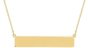 14K Yellow Gold Bar 19.5" Necklace