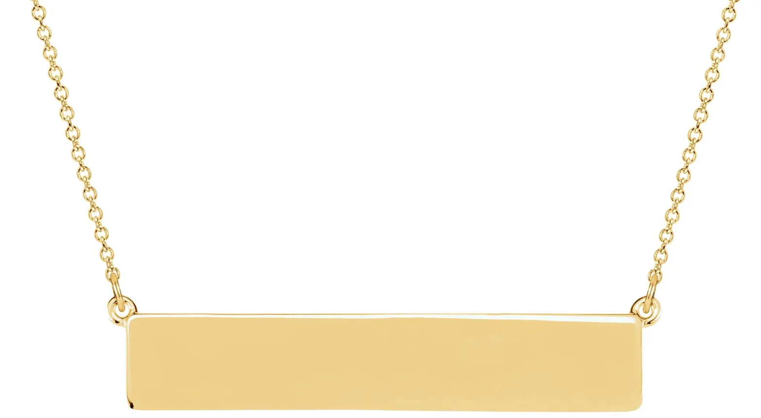 14K Yellow Gold Bar 19.5" Necklace