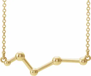 14K Yellow Gold Constellation Bar 16" Necklace