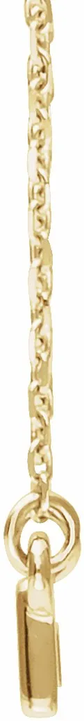 14K Yellow Gold Rectangle Bar 16-18" Necklace