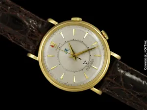 1952 Jaeger-LeCoultre Memovox for Gubelin Ipsovox Mens Alarm Reveil Watch - 18K Gold