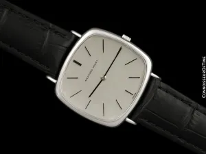 1974 Audemars Piguet Vintage Mens Full Size TV Shaped Dress Watch - 18K White Gold