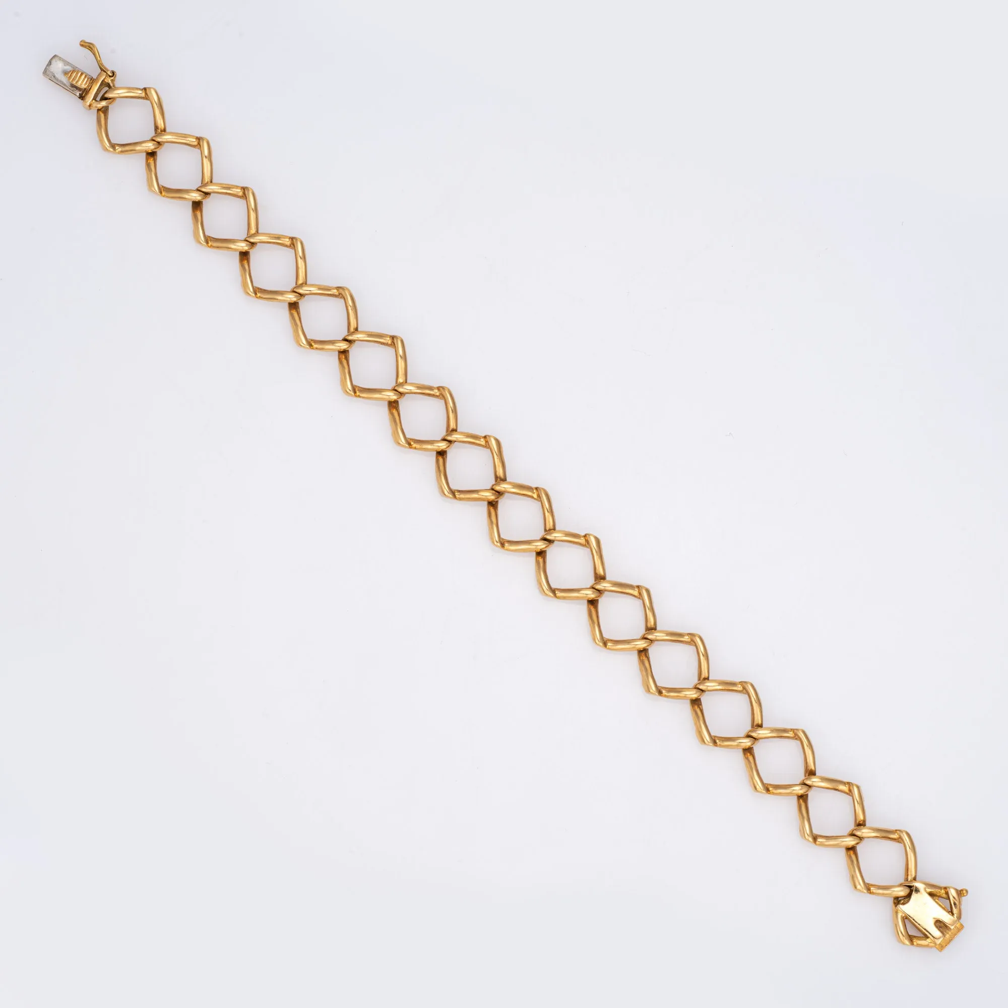 1981 Tiffany & Co Bracelet Paloma Picasso Vintage Triangle Link 18k Gold 7"