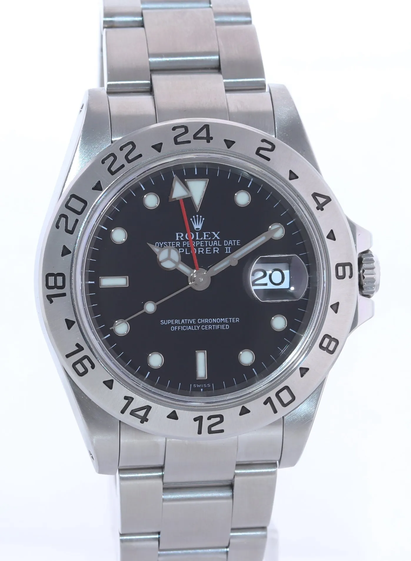 1999 PAPERS Rolex Explorer II 16570 Black Date GMT 40mm Watch Box
