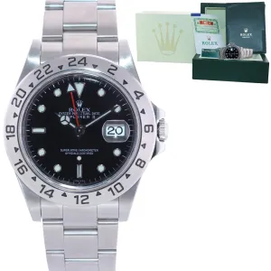 1999 PAPERS Rolex Explorer II 16570 Black Date GMT 40mm Watch Box