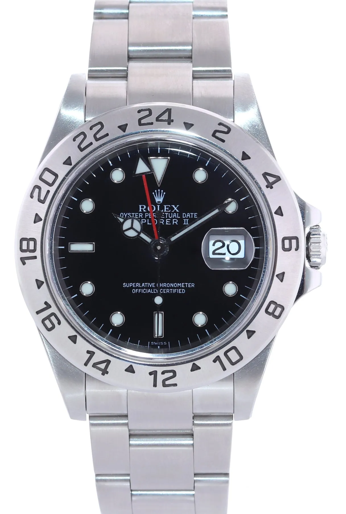 1999 PAPERS Rolex Explorer II 16570 Black Date GMT 40mm Watch Box