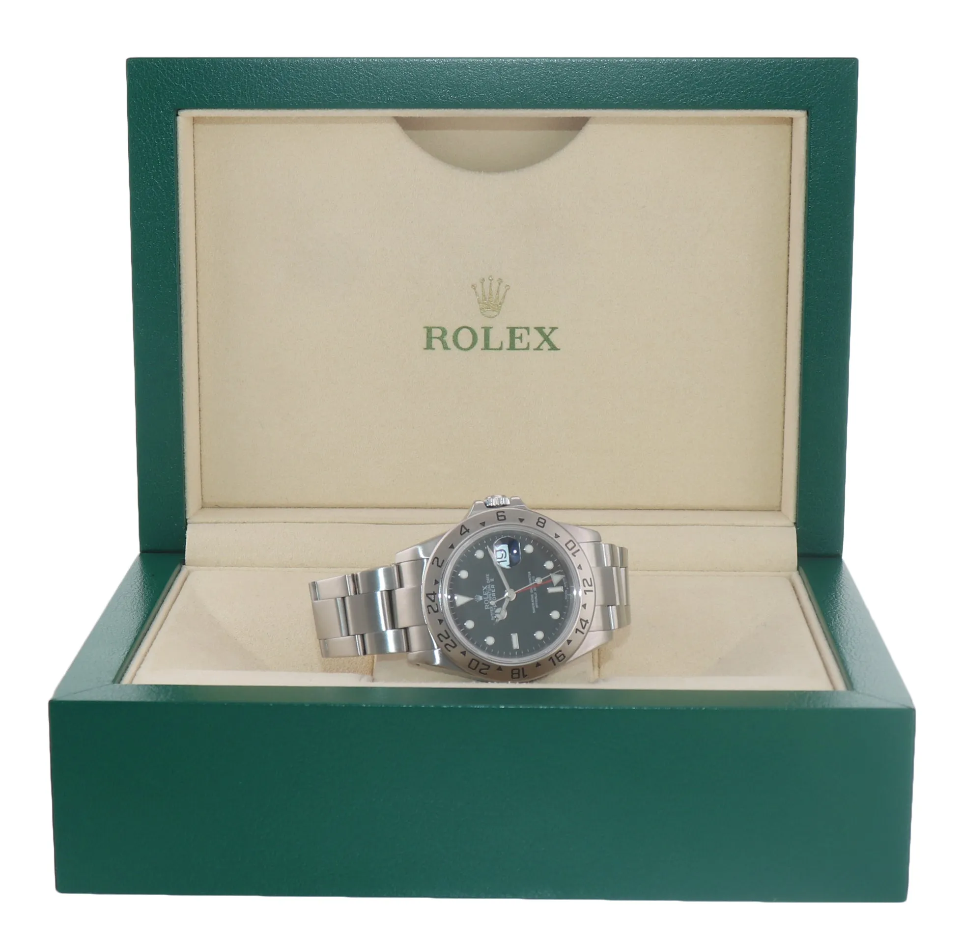 2000 Rolex Explorer II 16570 Black Date GMT 40mm Oyster Watch Box