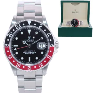 2000 Rolex GMT-Master II Coke Red Black Steel 16710 40mm Watch Box