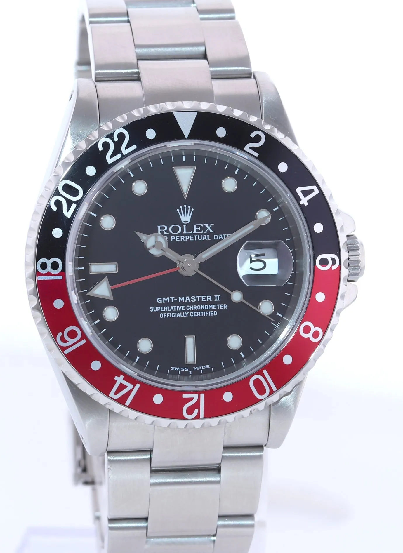 2000 Rolex GMT-Master II Coke Red Black Steel 16710 40mm Watch Box