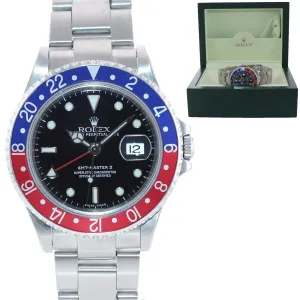 2000 Rolex GMT-Master II Pepsi 40mm Steel Blue Red 16710 Watch Box