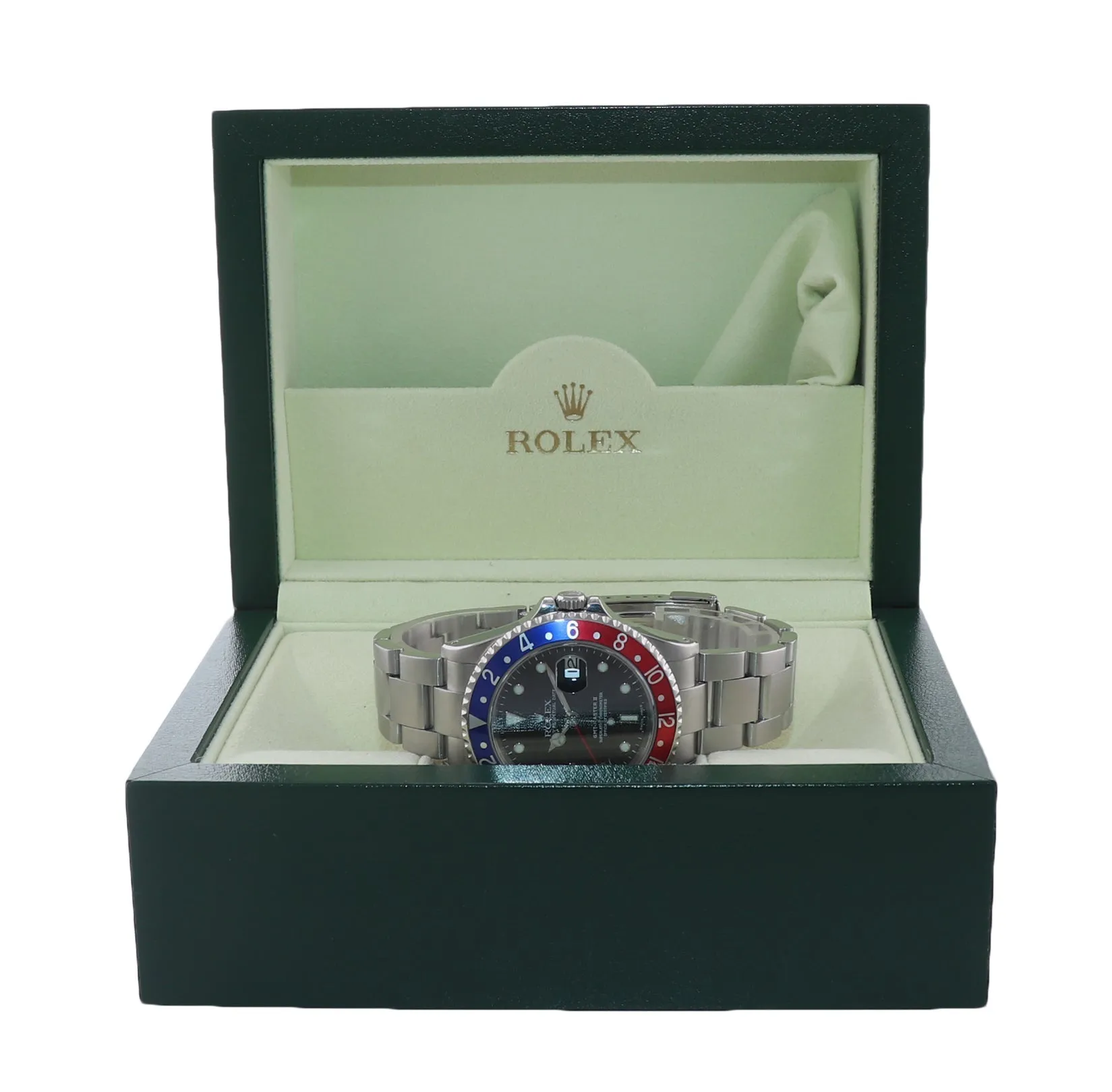 2000 Rolex GMT-Master II Pepsi 40mm Steel Blue Red 16710 Watch Box