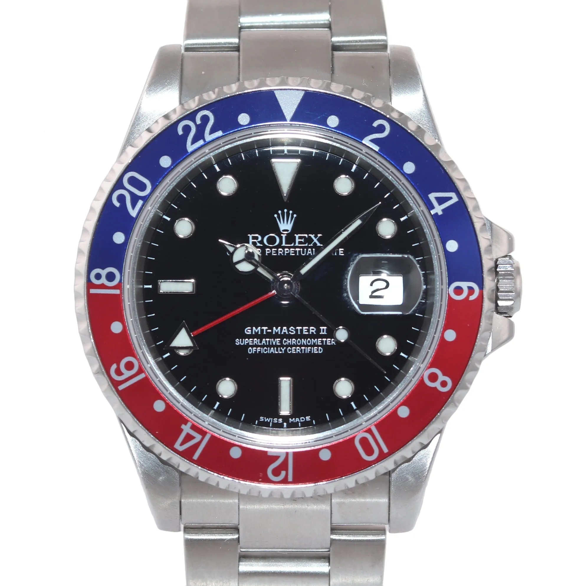 2002 Rolex GMT-Master II Pepsi Steel Blue Red 40mm 16710 Watch SEL Box
