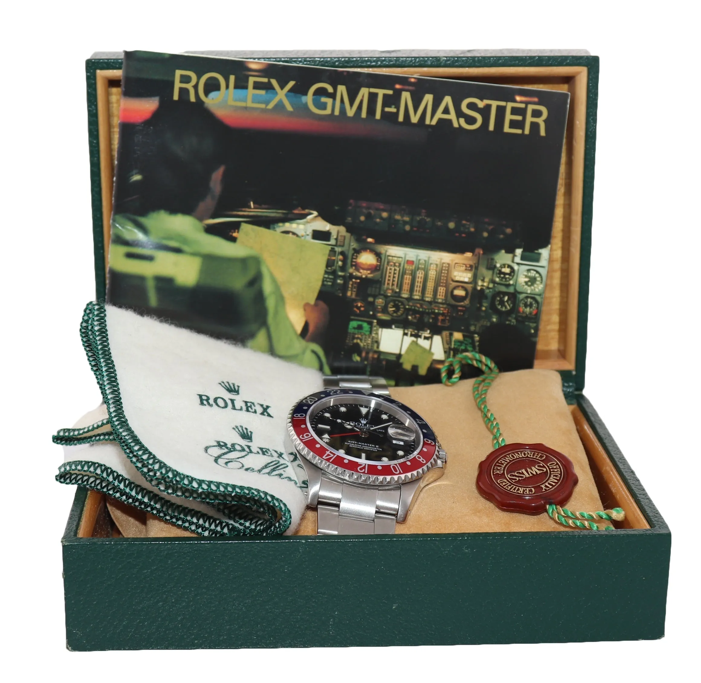 2002 Rolex GMT-Master II Pepsi Steel Blue Red 40mm 16710 Watch SEL Box