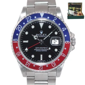 2002 Rolex GMT-Master II Pepsi Steel Blue Red 40mm 16710 Watch SEL Box