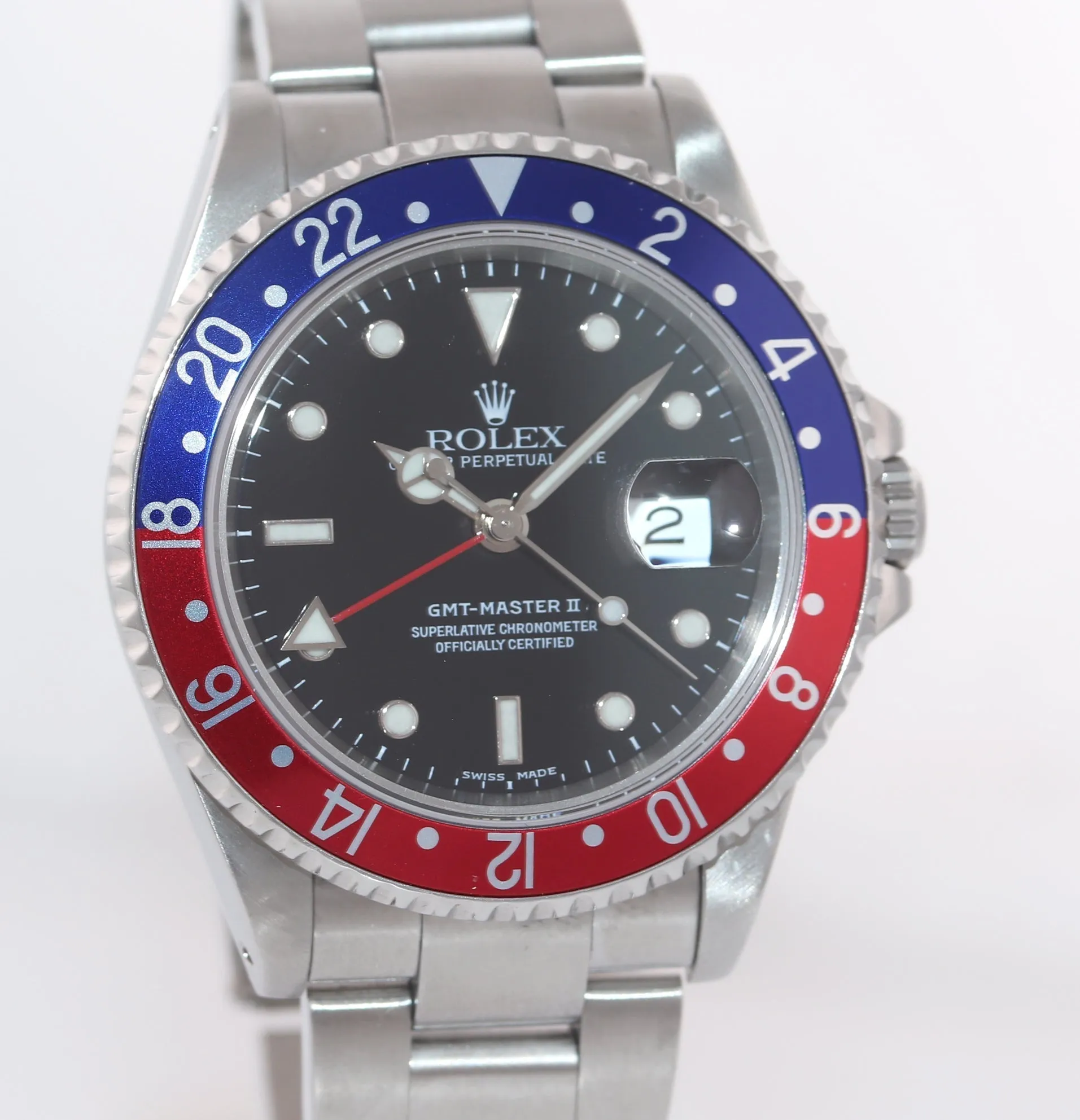 2002 Rolex GMT-Master II Pepsi Steel Blue Red 40mm 16710 Watch SEL Box