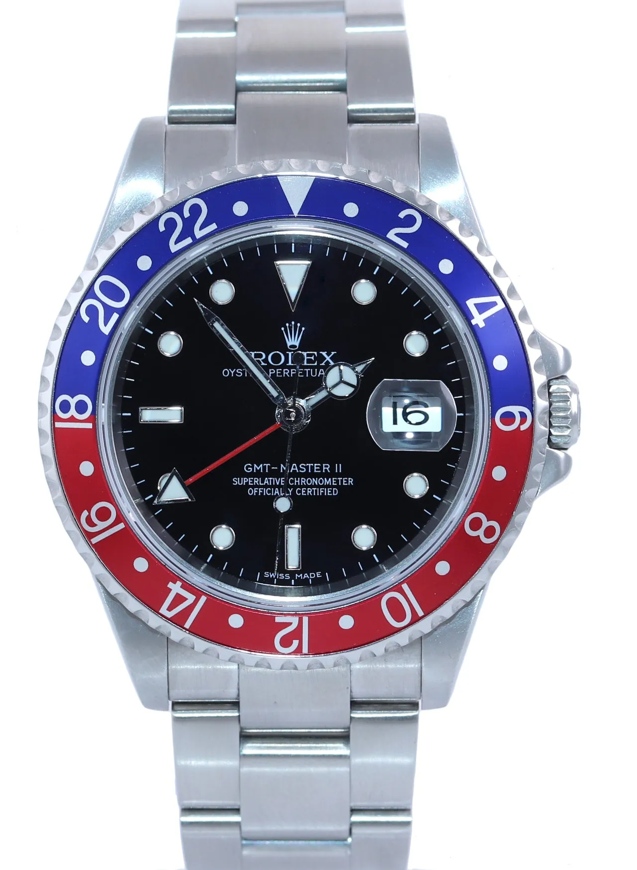 2006 ERROR STICK Rolex GMT-Master 2 Pepsi Blue Red Steel 16710 Watch No Hole Box