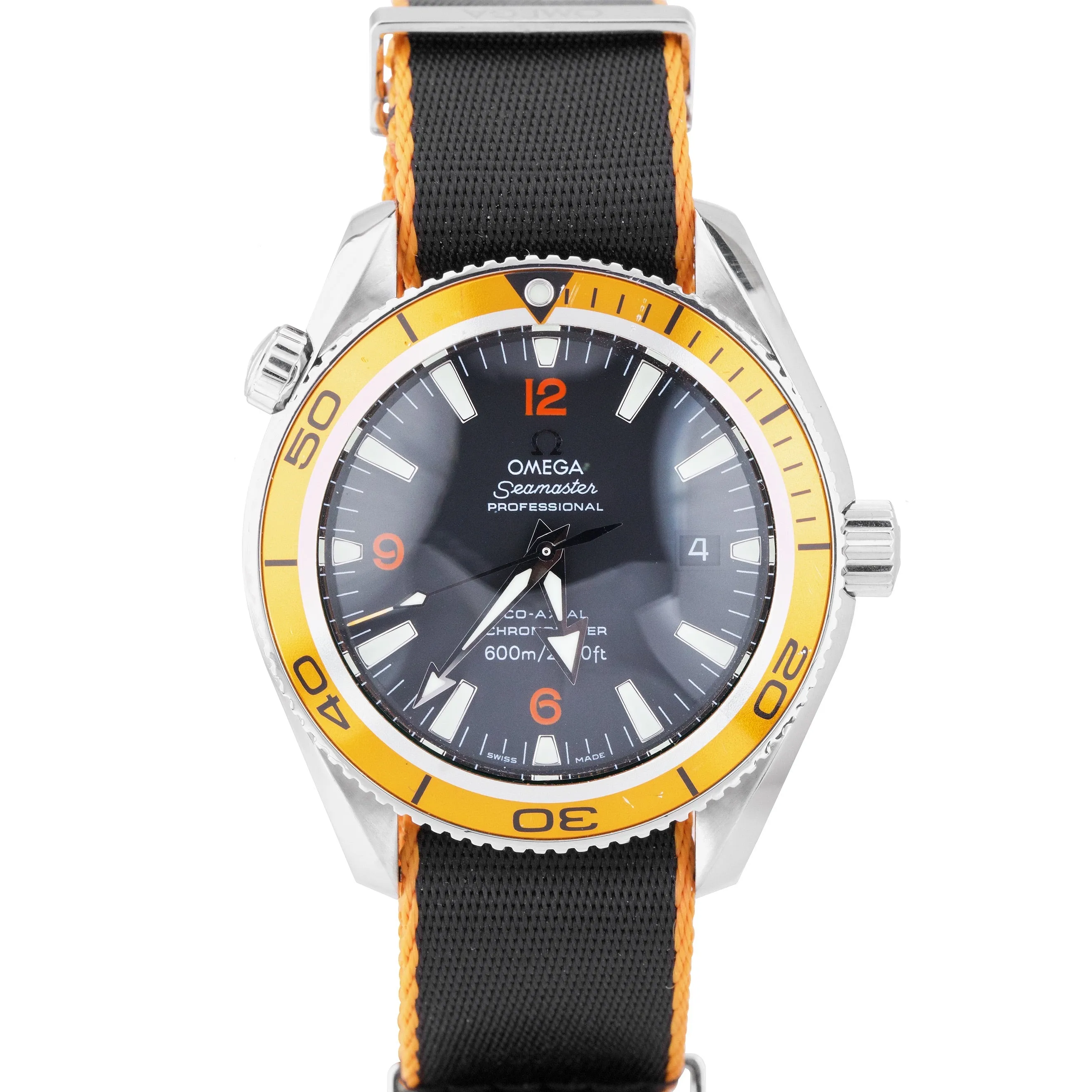 2006 Omega Seamaster Planet Ocean Black Orange 42mm Stainless Watch 2909.50.38