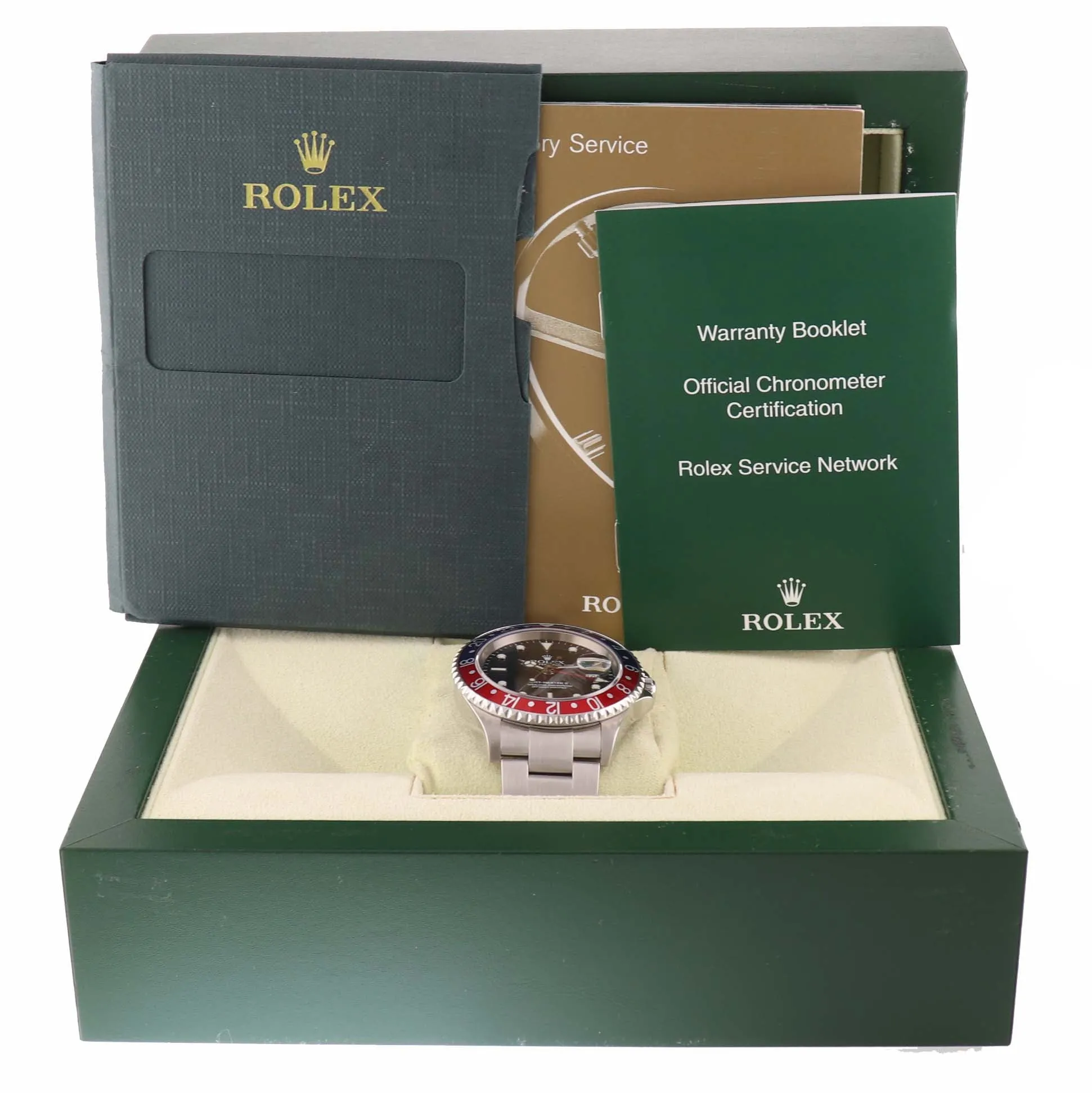 2007 Rolex GMT-Master 2 Pepsi Steel 16710 40mm Watch No Holes Black Dial Watch