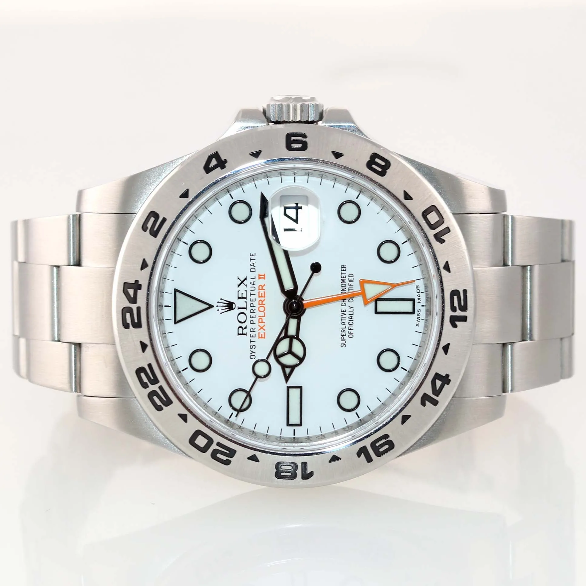 2018 PAPERS Rolex Explorer II 42mm 216570 White Polar Steel GMT Date Watch Box