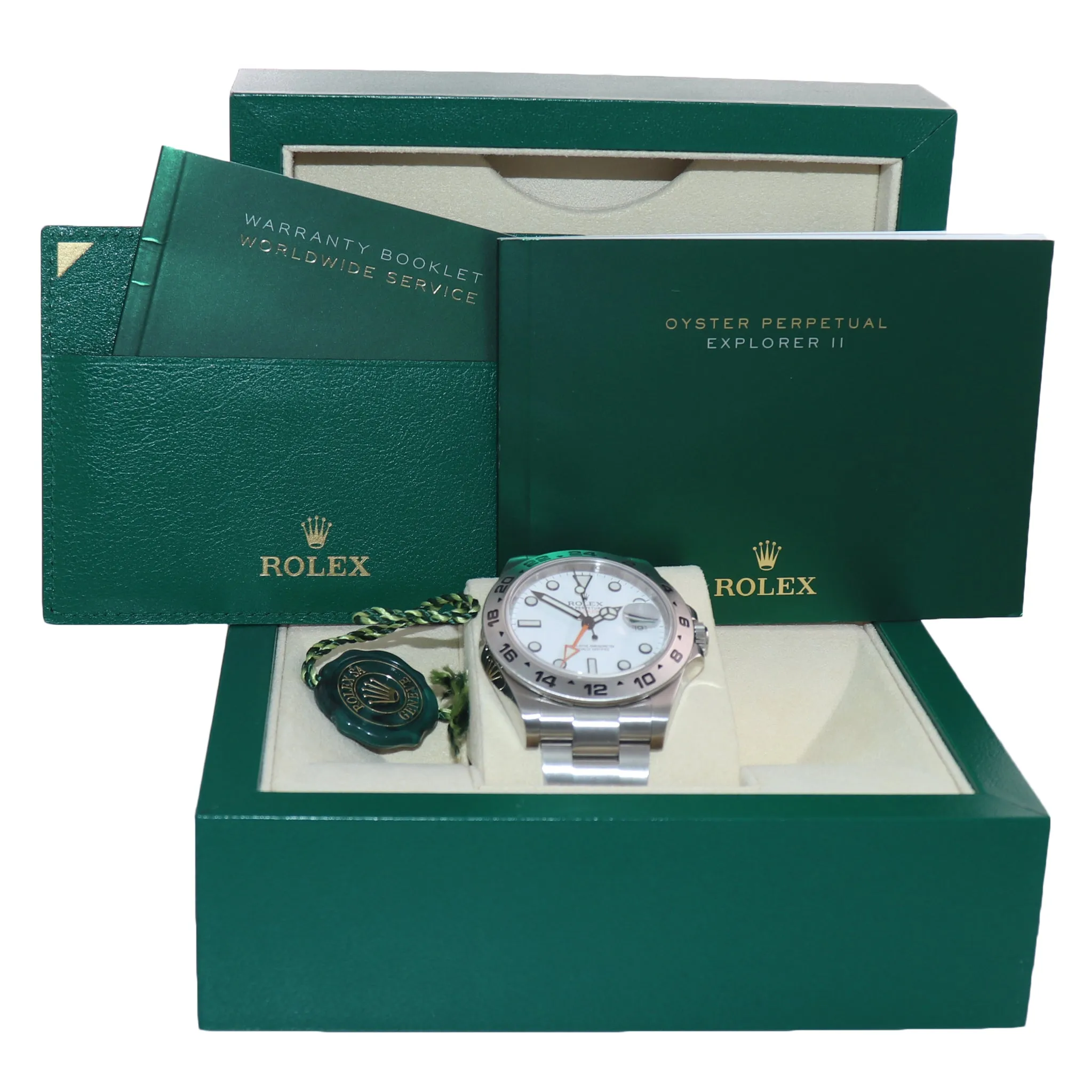 2020 Rolex Explorer II 42mm Polar 216570 White Steel Oyster GMT Watch Box