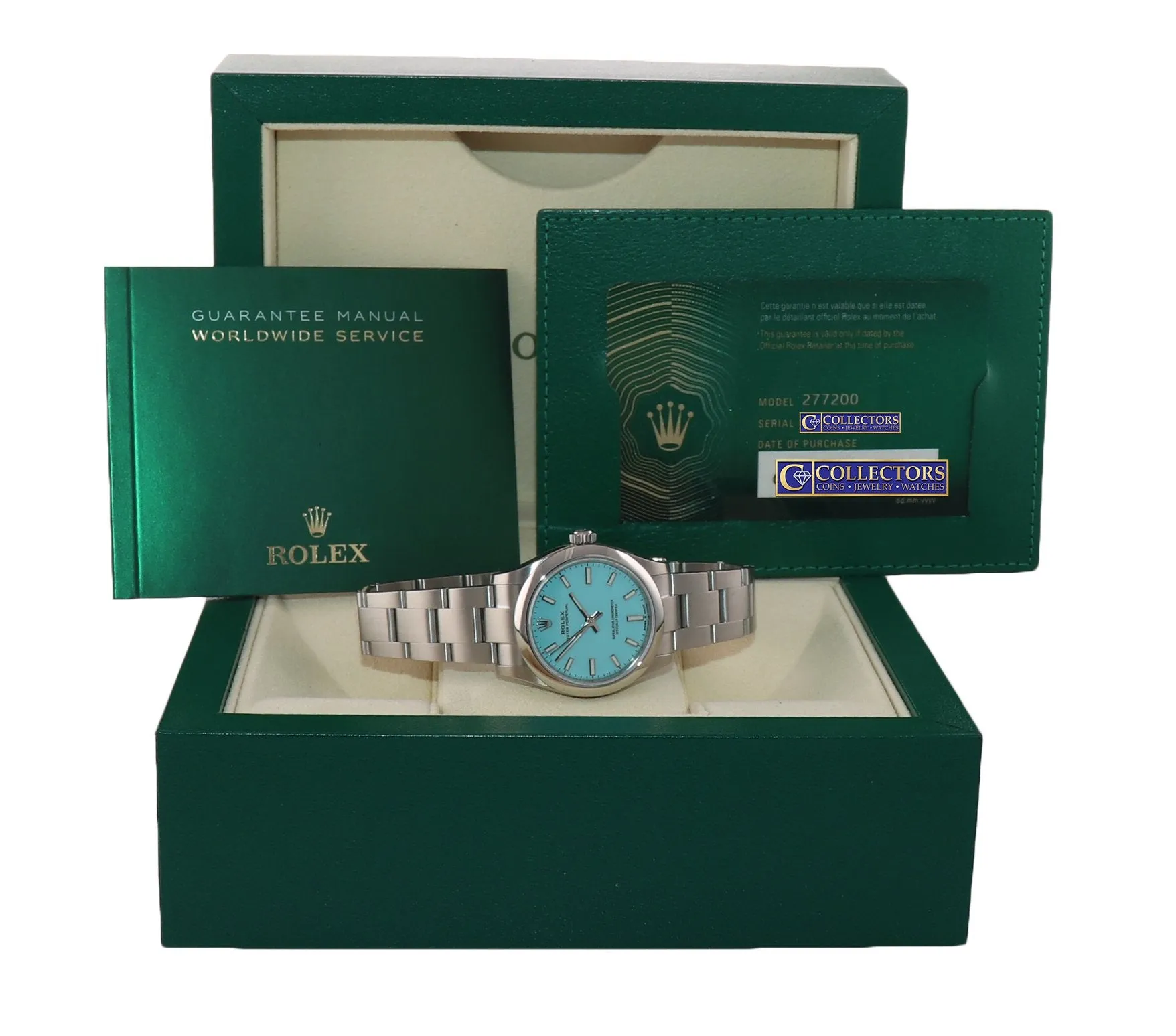2021 PAPERS Rolex Oyster Perpetual 31 Tiffany Blue 31mm Mid-Size 277200 watch