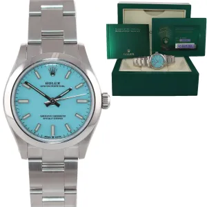 2021 PAPERS Rolex Oyster Perpetual 31 Tiffany Blue 31mm Mid-Size 277200 watch