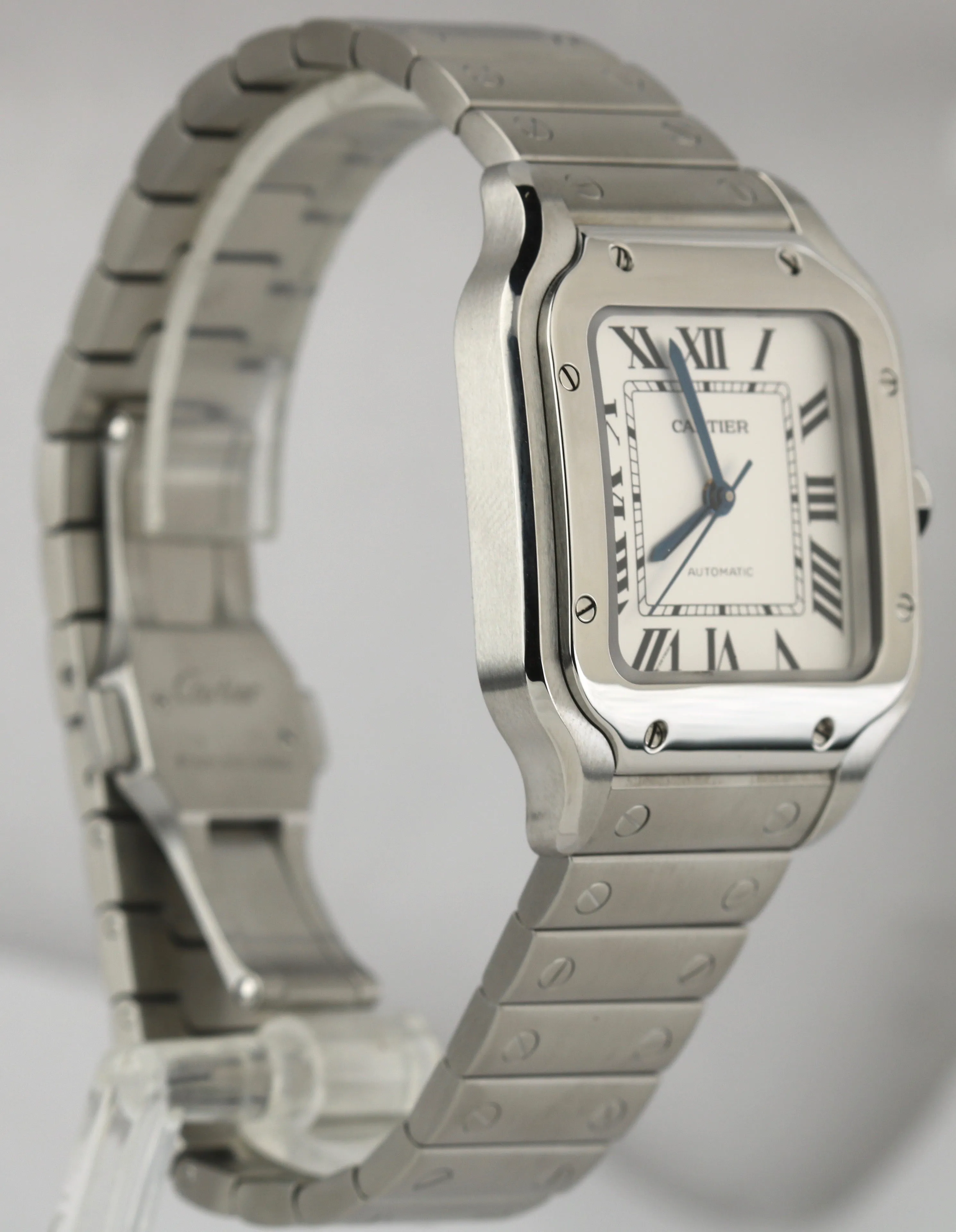 2022 Cartier Santos Mid-Size 35mm Stainless White Roman WSSA0029 4075 Auto Watch
